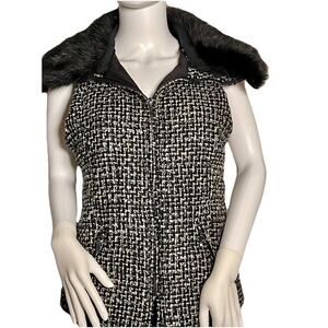 Black House White Market Fur Trimmed Vest Women's Size XS
